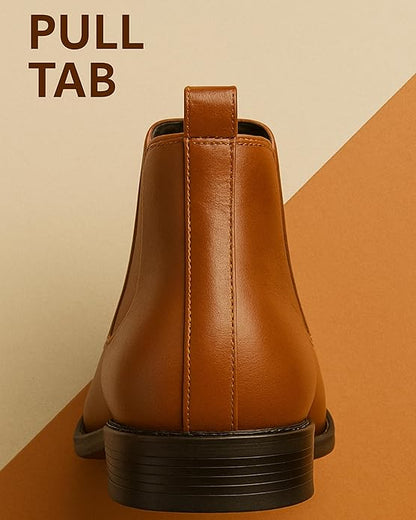 WUGO - Latest Trendy Men’s Tan Chelsea Boots | Premium Faux Leather Ankle Boots | Comfortable Slip-On Footwear for Men's & Boys product image