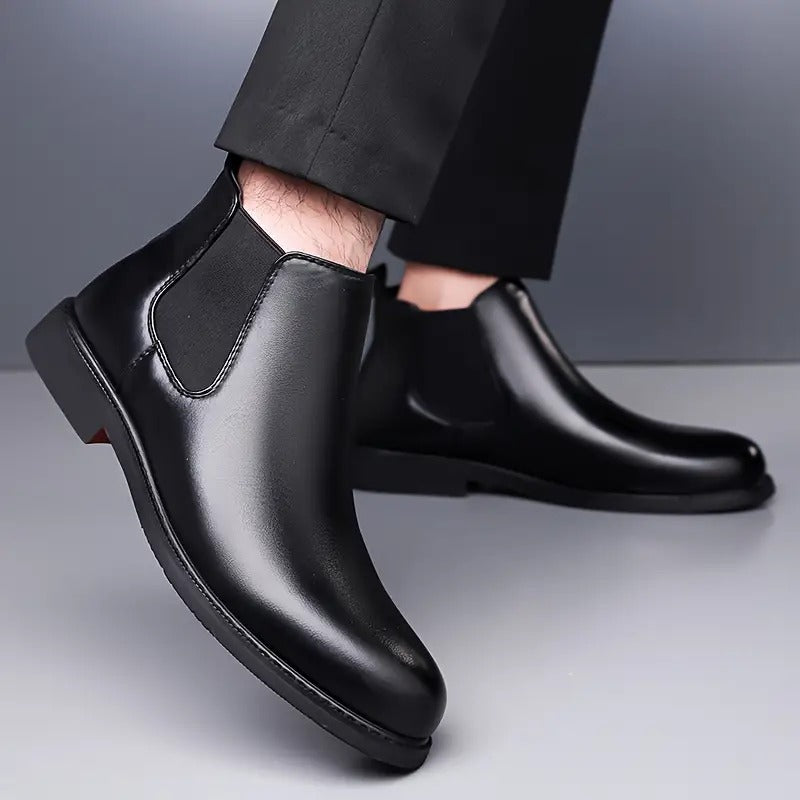 WUGO - Latest Stylish Men's Black Chelsea Boots | Faux Leather Slip-On Ankle Boots | Comfortable Casual & Formal Footwear for Men & Boys - Black - Size 10