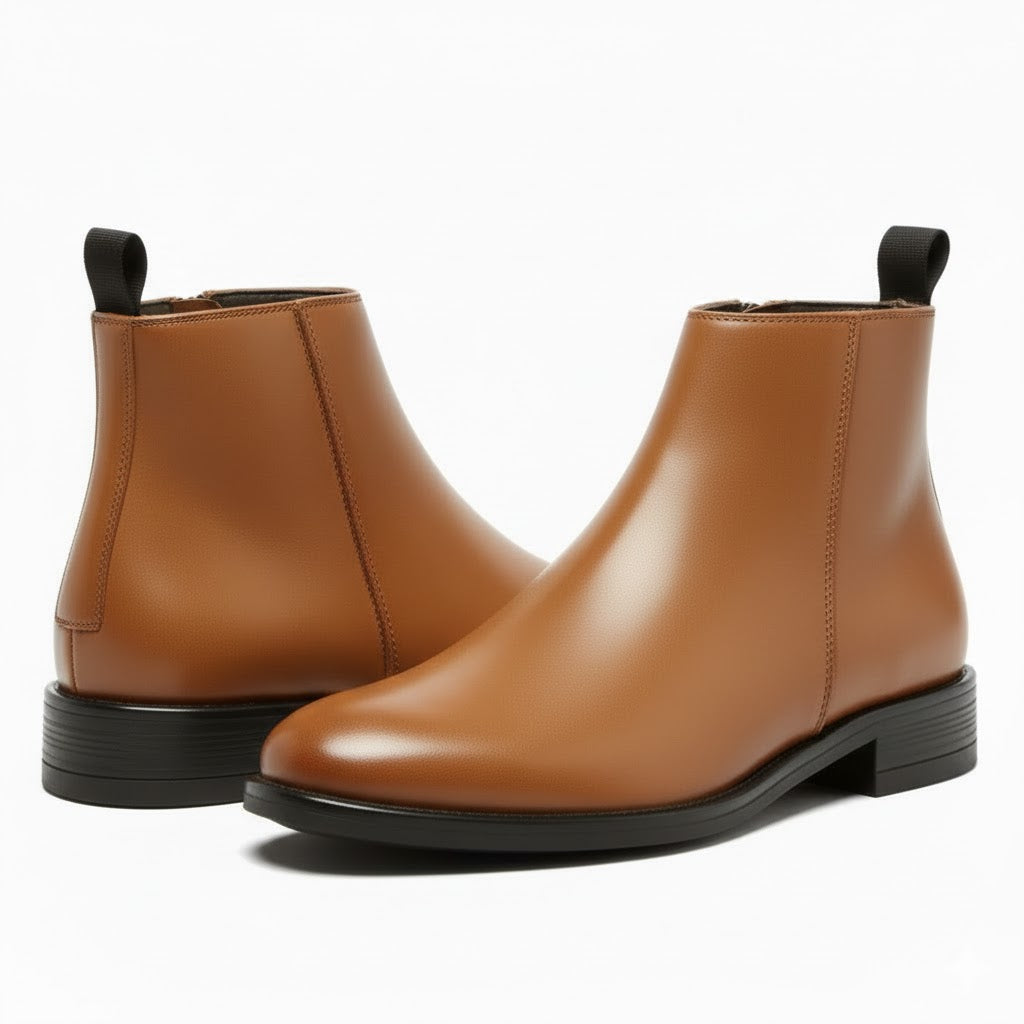 WUGO - Chain Boot Latest Trendy Men’s Tan Chelsea Boots | Premium Faux Leather Ankle Boots | Comfortable Slip-On Footwear for Men's & Boys product image