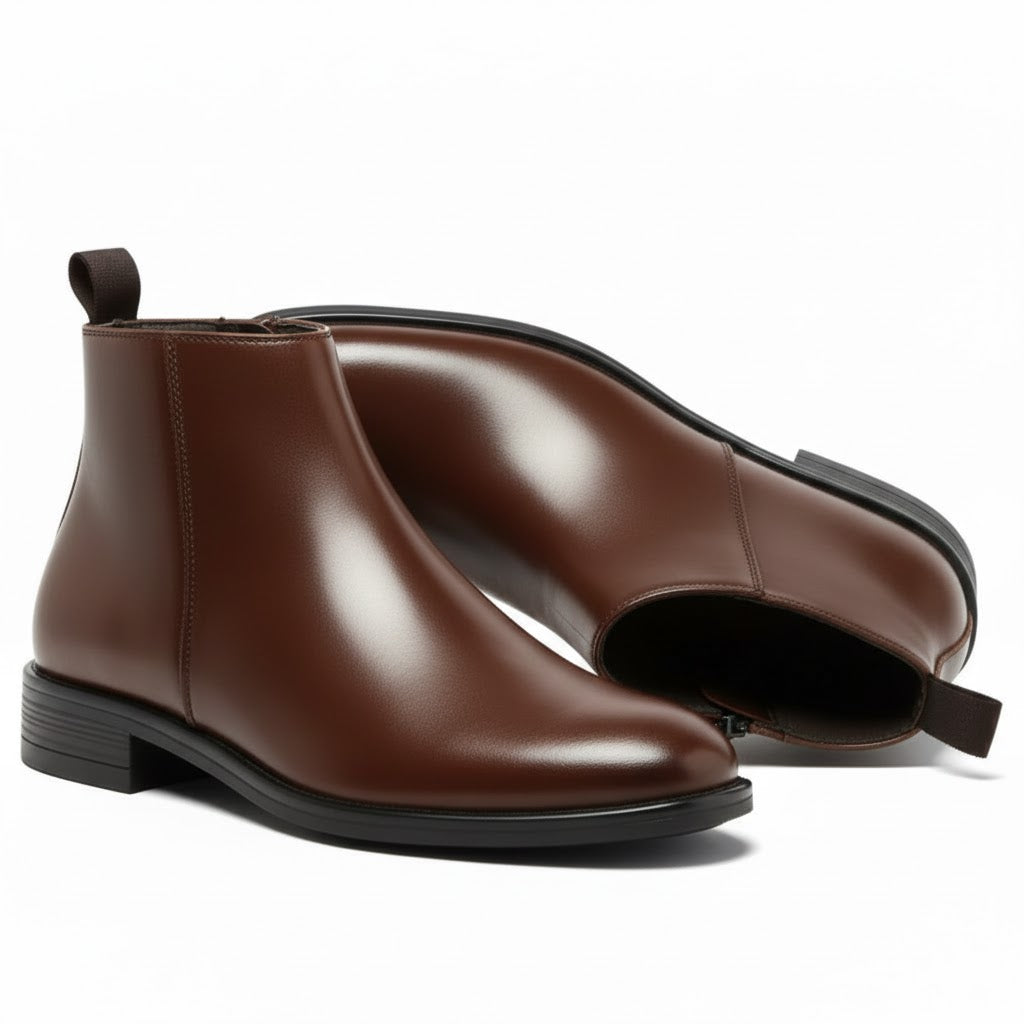 WUGO - Chain Boot Latest Trendy Men’s Brown Chelsea Boots | Premium Faux Leather Ankle Boots | Comfortable Slip-On Footwear for Men's & Boys product image