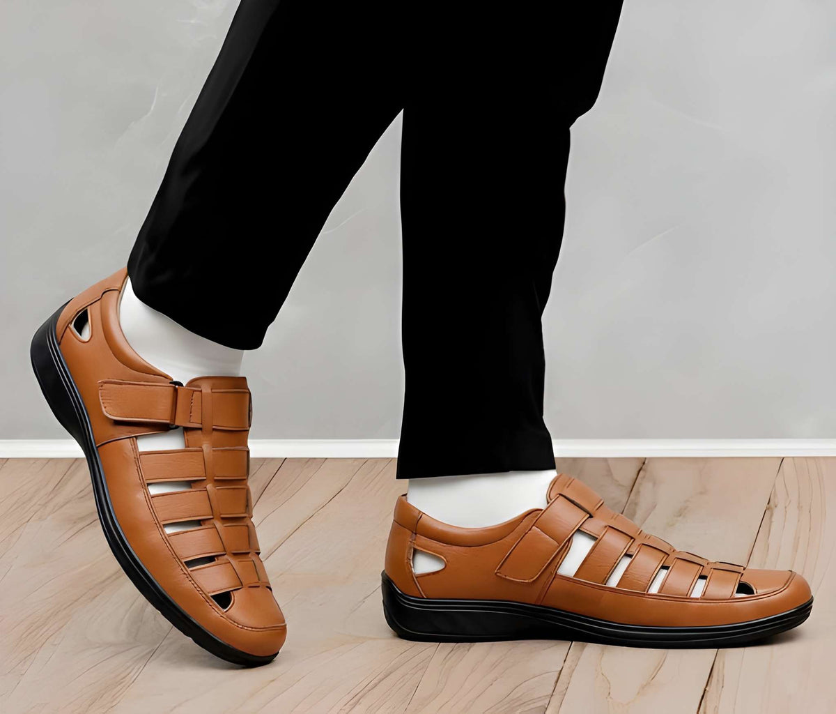 Latest Trerndy Men’s Sandals | Premium Roman Style Outdoor Sandals for Men & Boys | Comfortable Casual Daily Wear Sandal with Strong Sole - Tan - Size 6