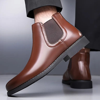 WUGO - Latest Trendy Men’s Brown Chelsea Boots | Premium Faux Leather Ankle Boots | Comfortable Slip-On Footwear for Men's & Boys product image