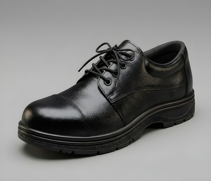 Latest Genuine Mild Leather Police Safety Shoes for Men | Heavy Duty Tactical Work Shoes | Anti-Slip Durable Industrial & Security Shoes For Men
