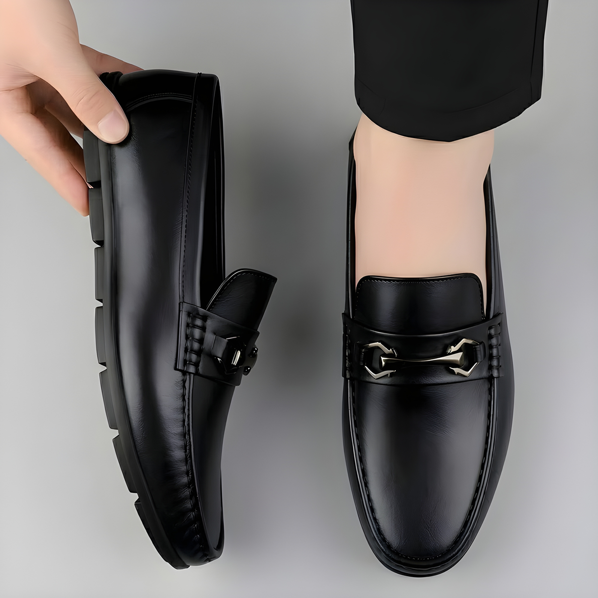 Latest Modern Design Casual Loafers for Men & Boys | Slip-On Daily Wear Shoes | Flexible & Comfortable Driving Shoes for Everyday Use - Black - UK 10