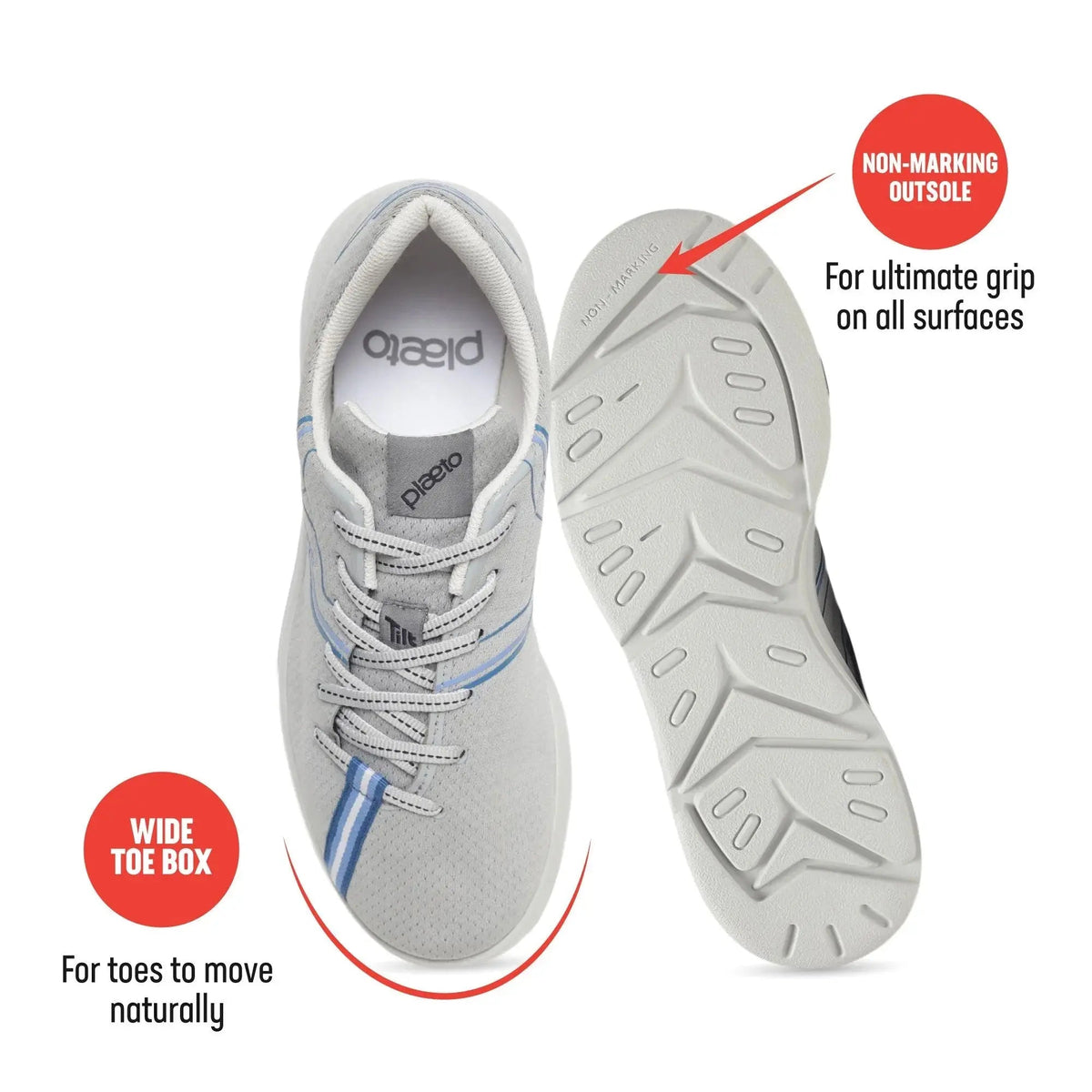 Route 44 Grey Training Shoes for Men Plaeto