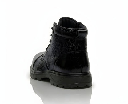 Latest Elite Genuine Mild Leather Police Boots for Men | Heavy Duty Safety Tactical Work Boots | Durable Anti-Slip Industrial Security Shoes For Men