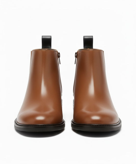 WUGO - Chain Boot Latest Trendy Men’s Tan Chelsea Boots | Premium Faux Leather Ankle Boots | Comfortable Slip-On Footwear for Men's & Boys product image