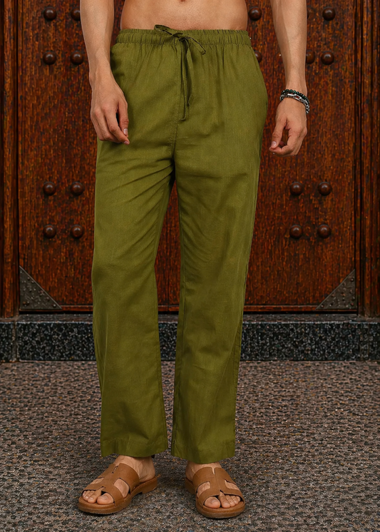Fabmade Olive Linen Trousers