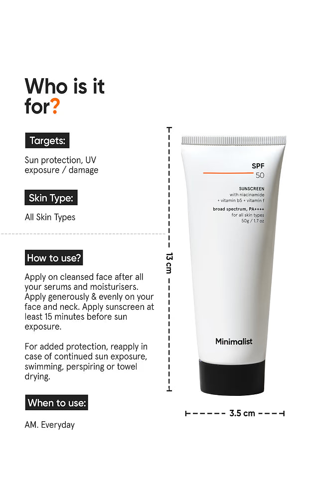 Minimalist SPF 50 PA++++ Sunscreen 50 GRAM