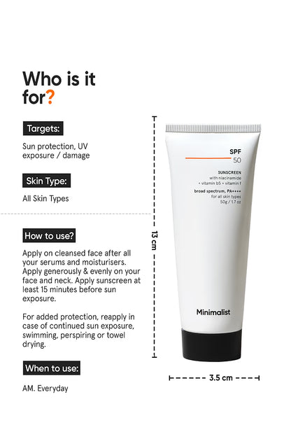 Minimalist SPF 50 PA++++ Sunscreen 50 GRAM