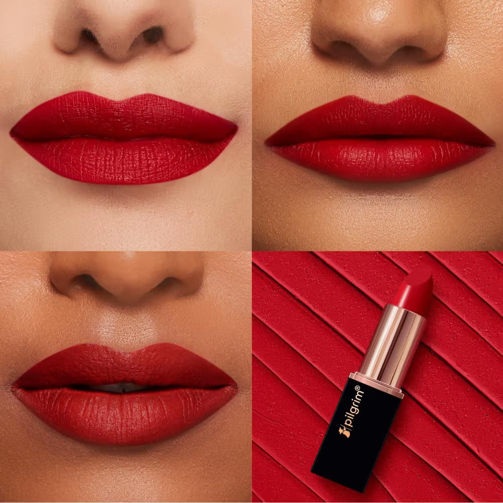 Pilgrim Matte Bullet Lipstick Intense Colour Transferproof & Smudgeproof Coral Untamed Red-22 4.2 GRAM