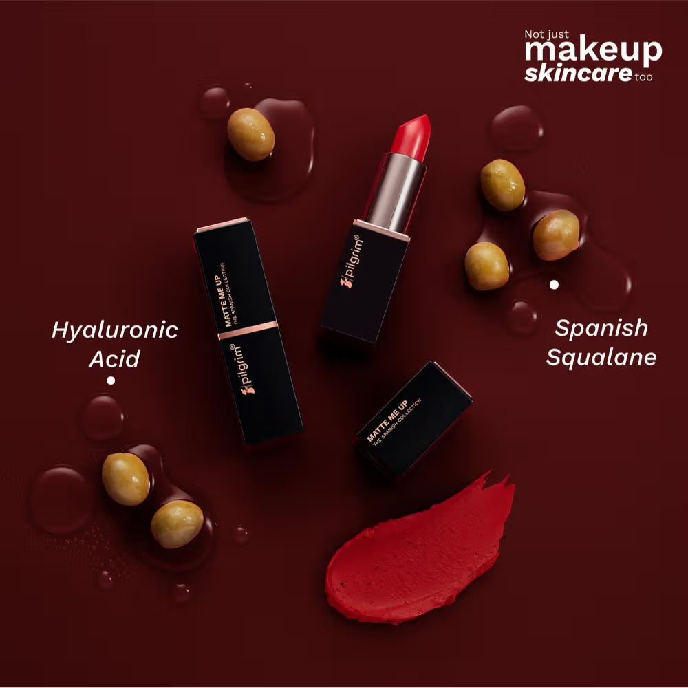 Pilgrim Matte Bullet Lipstick Intense Colour Transferproof & Smudgeproof Coral Untamed Red-22 4.2 GRAM