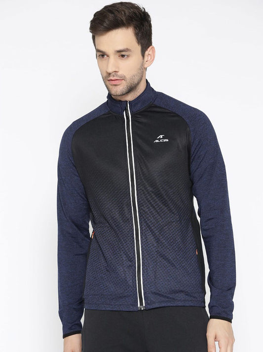 Alcis Men Navy Blue Solid Jackets ECMJBMJK0012-XS