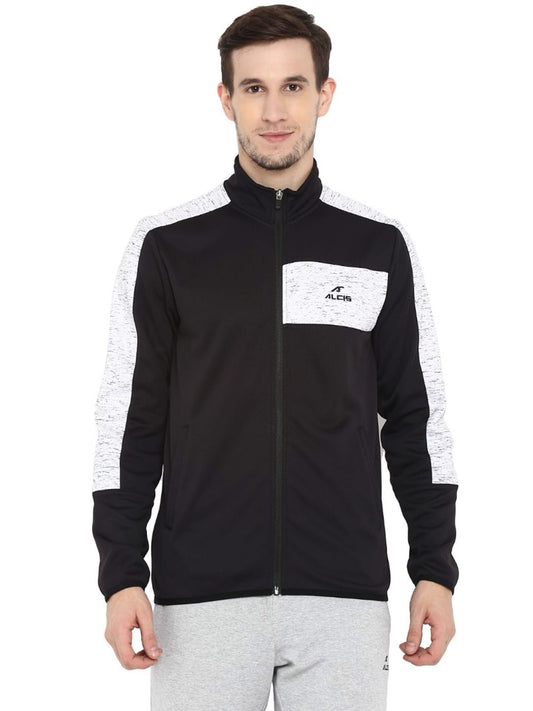 Alcis Men Black Solid Sporty Jacket ECMJKT00255-XS