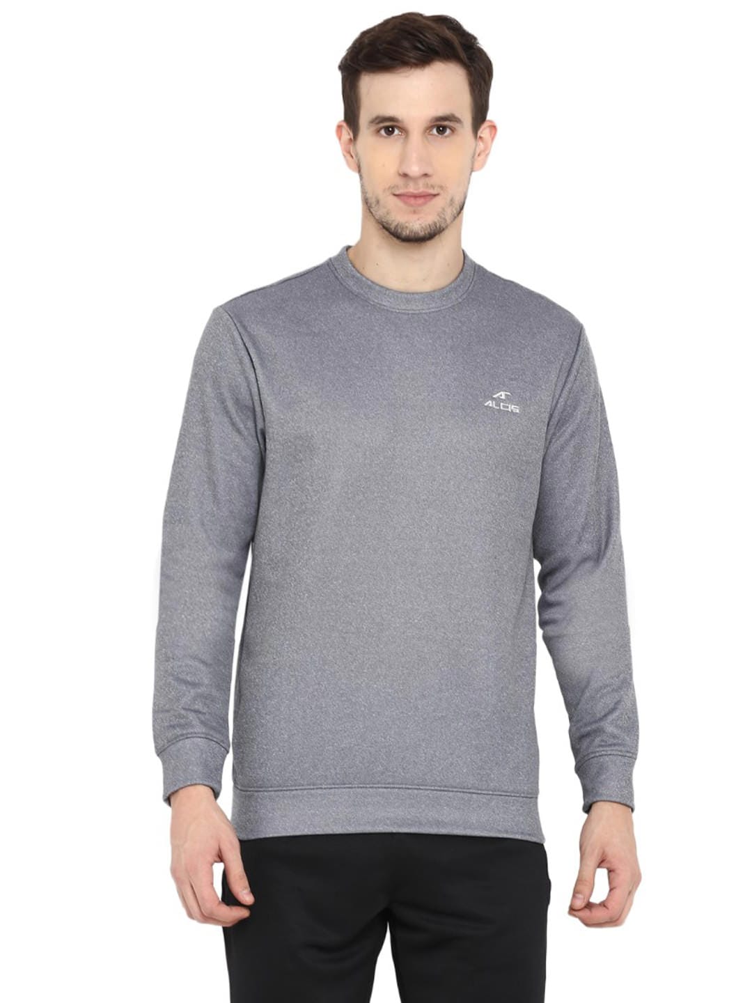 Alcis Men Solid Grey Sweatshirts