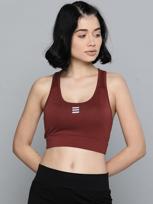 Alcis Maroon  Pink Non-Wired Lightly Padded 360 Degree Support Workout Bra