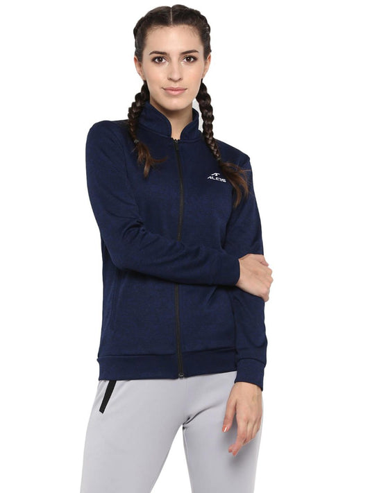 Alcis Women Solid Navy Blue Jacket