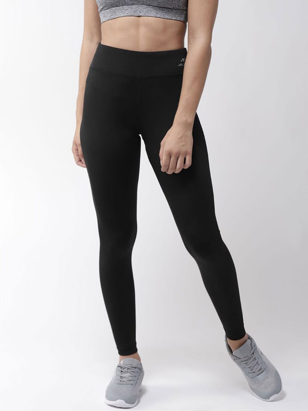 Alcis Women Black Solid Training Tights