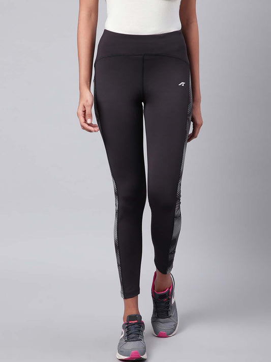Alcis Women Black Solid Training Tights