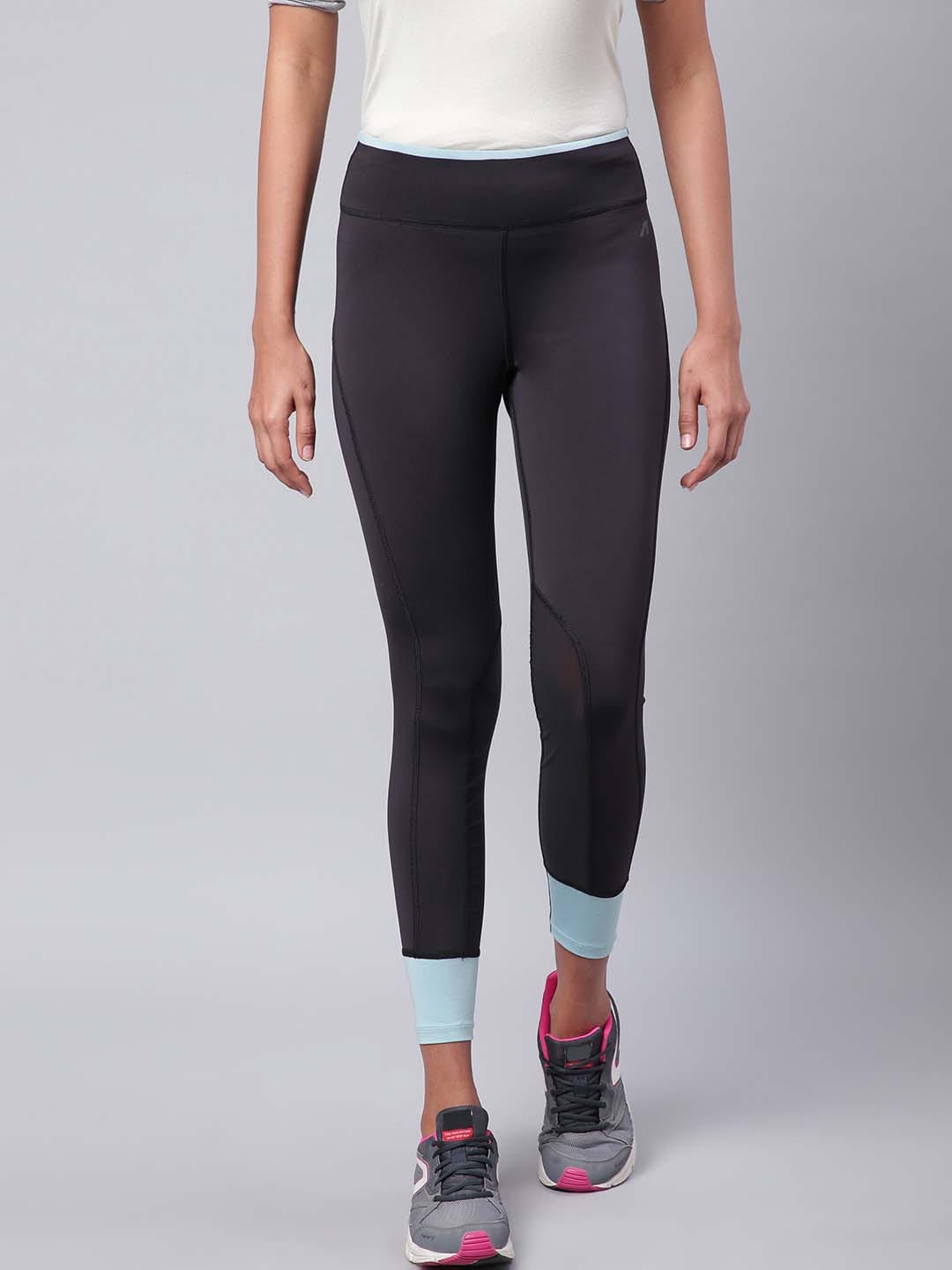 Alcis Women Black Solid Training Tights