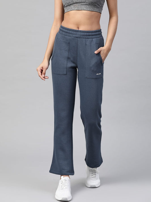 Alcis Women Navy Blue Solid Track Pants