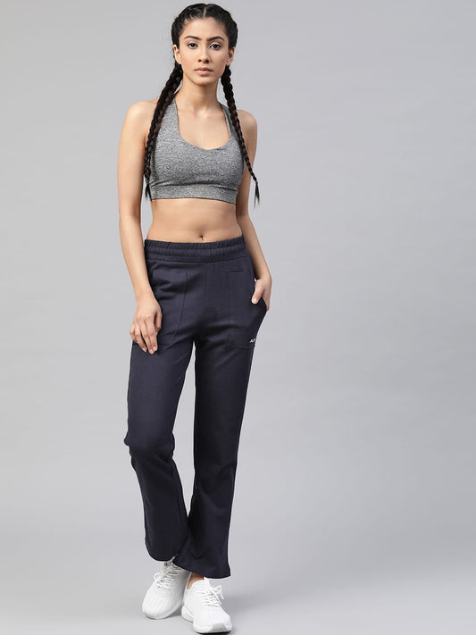 Alcis Women Navy Blue Solid Track Pants