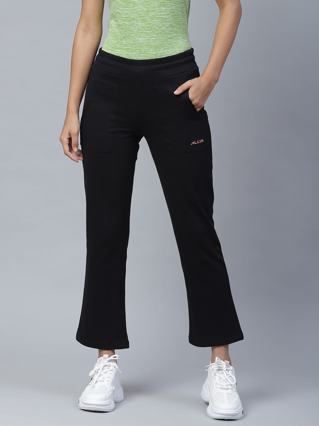 Alcis Women Black Solid Track Pants