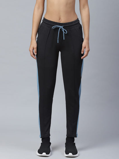 Alcis Women Black Solid Slim Fit Track Pants
