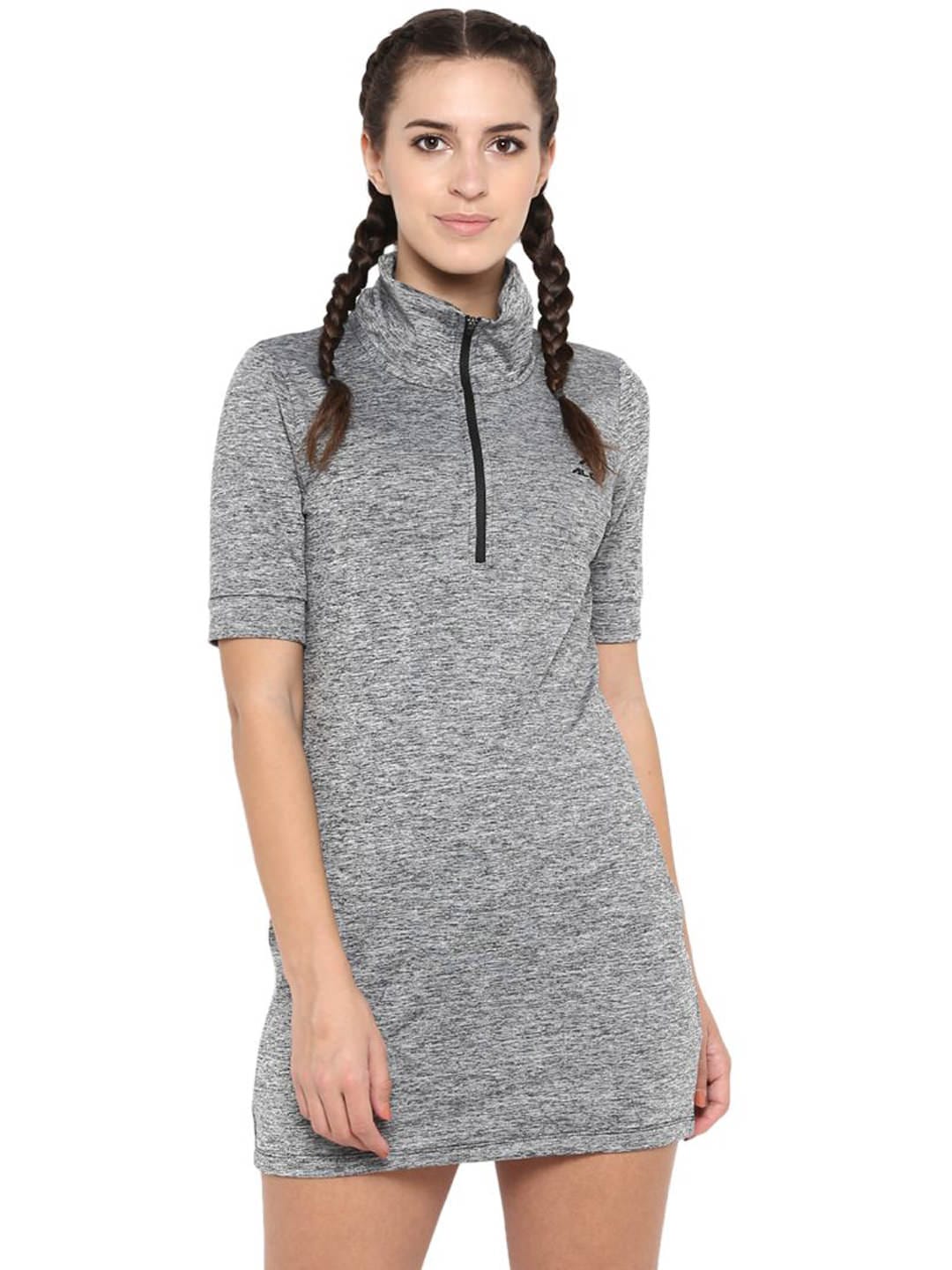 Alcis Women Solid Grey Dress