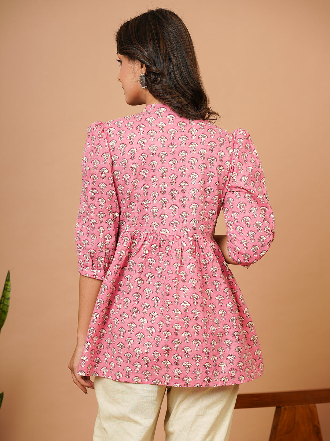 Pink Block Print Top