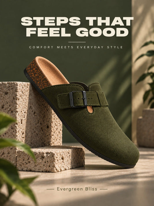 EVERGREEN BLISS - Daily Aesthetic Suede Clogs - Volton - 