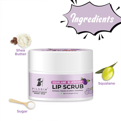 Pilgrim Squalane Blueberry Lip Scrub 8 GRAM