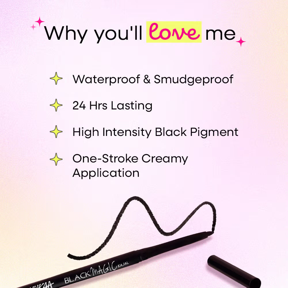 NYKAA mAGIC 24 LONG STAY KAJAL - Black 0.3 GRAM