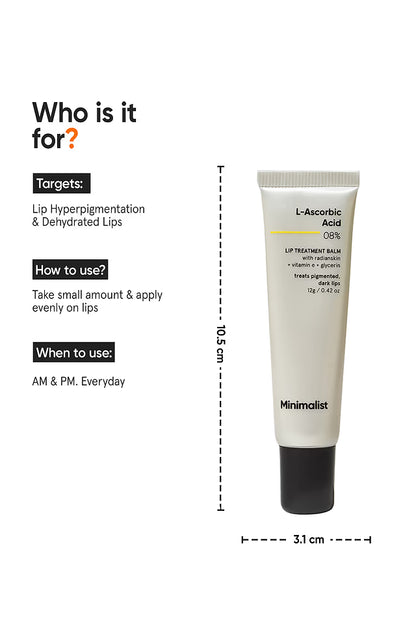 Minimalist 8% Lascorbic Acid Treatment Lip Balm 12 GRAM