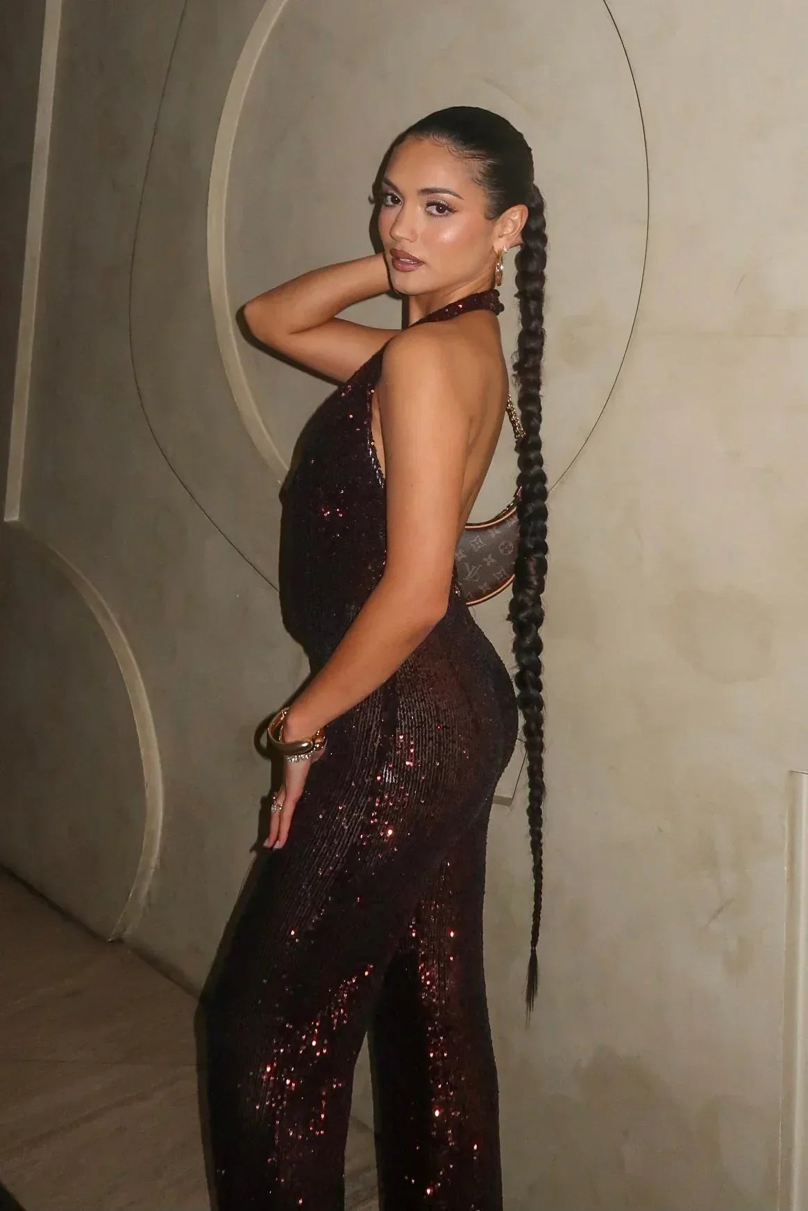 The Burgundy Disco Siren Jumpsuit