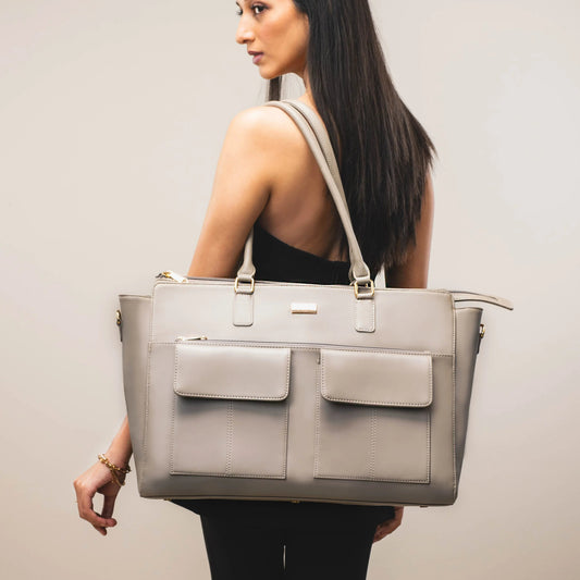 Fashionable laptop tote bag by Stylera with spacious design and multiple pockets for everyday use
