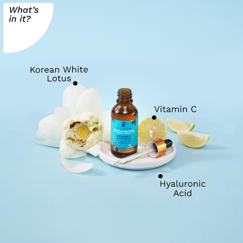 Pilgrim Hyaluronic Acid & White Lotus Vitamin C Night Serum 30 MILLI_LITRE