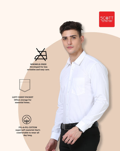 Solid Full Sleeves Wrinkle Free Mens Shirts