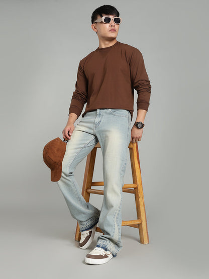 Vintage Washed Men's Flared Jeans