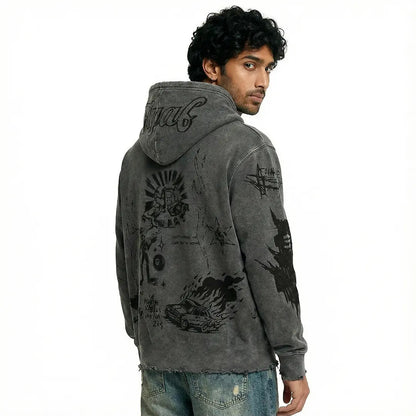 Ashes Anthem Regular Fit Grey Hoodie FLYAF