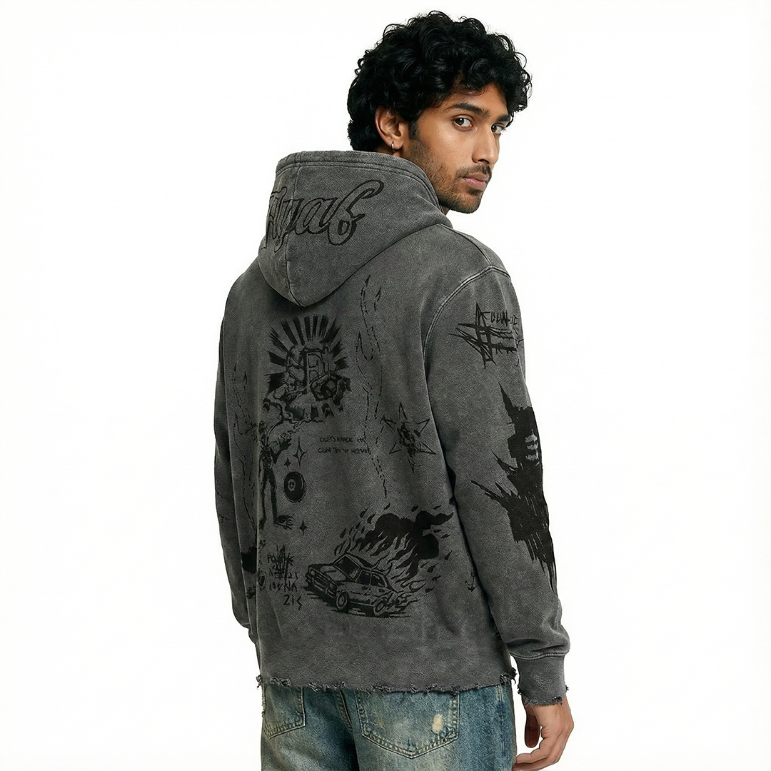 Ashes Anthem Regular Fit Grey Hoodie