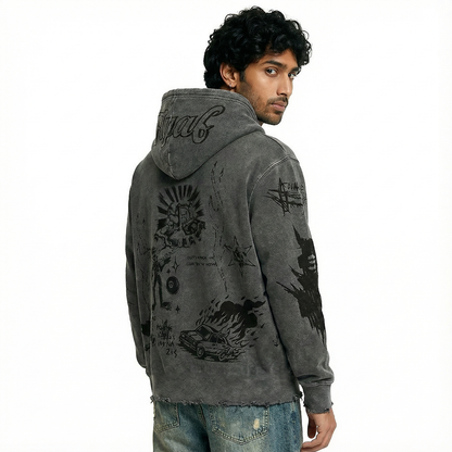 Ashes Anthem Regular Fit Grey Hoodie