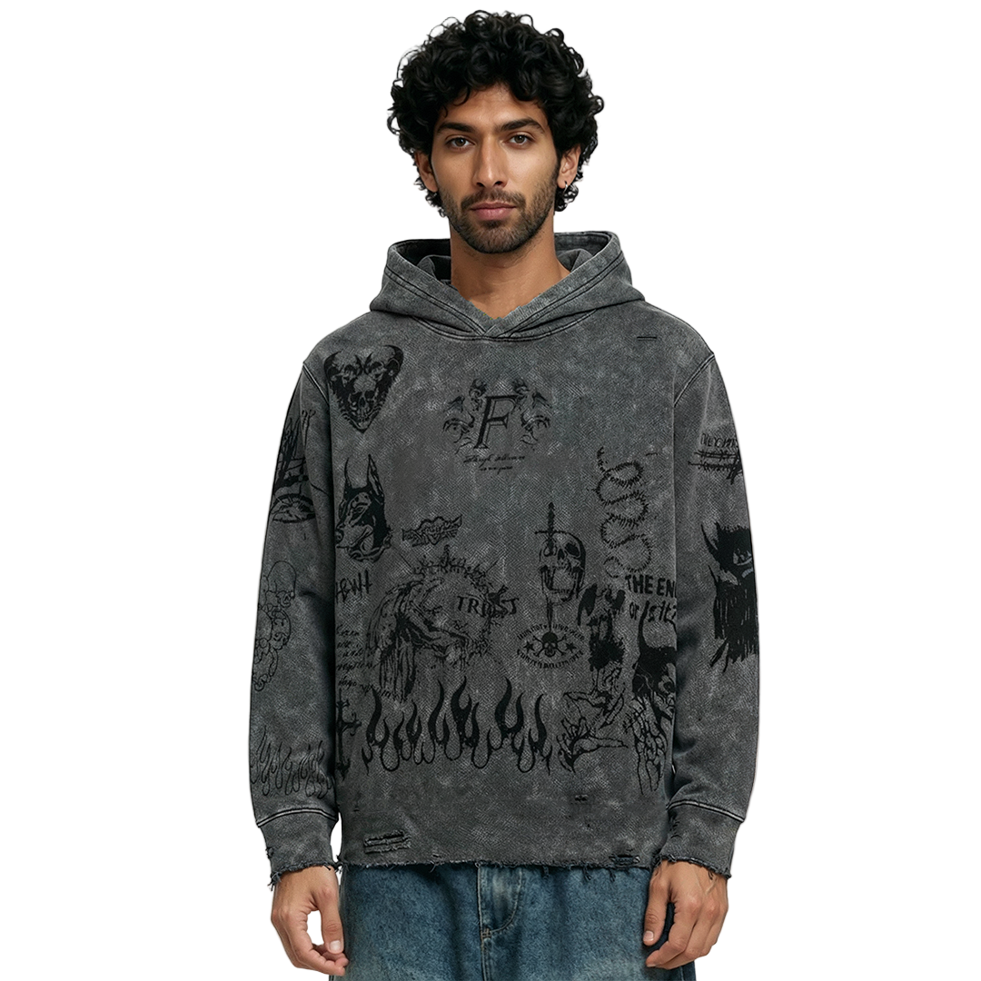 Ashes Anthem Regular Fit Grey Hoodie