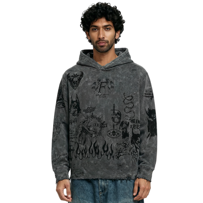 Ashes Anthem Regular Fit Grey Hoodie