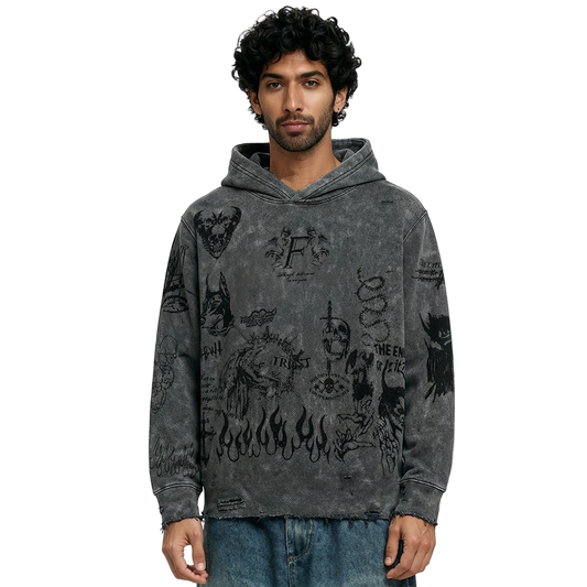 Ashes Anthem Regular Fit Grey Hoodie