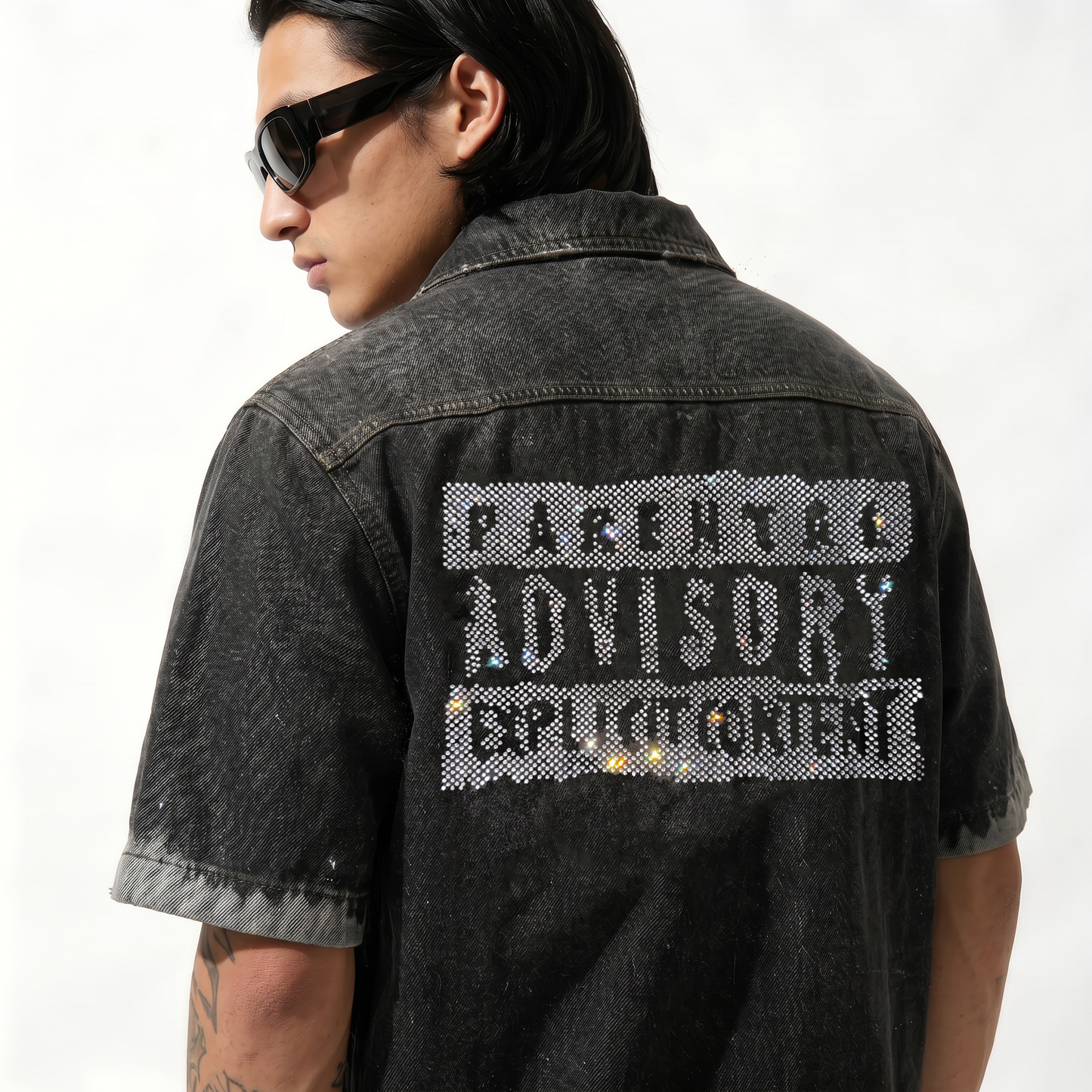 Black Advisory Denim Shirt — Stylera India