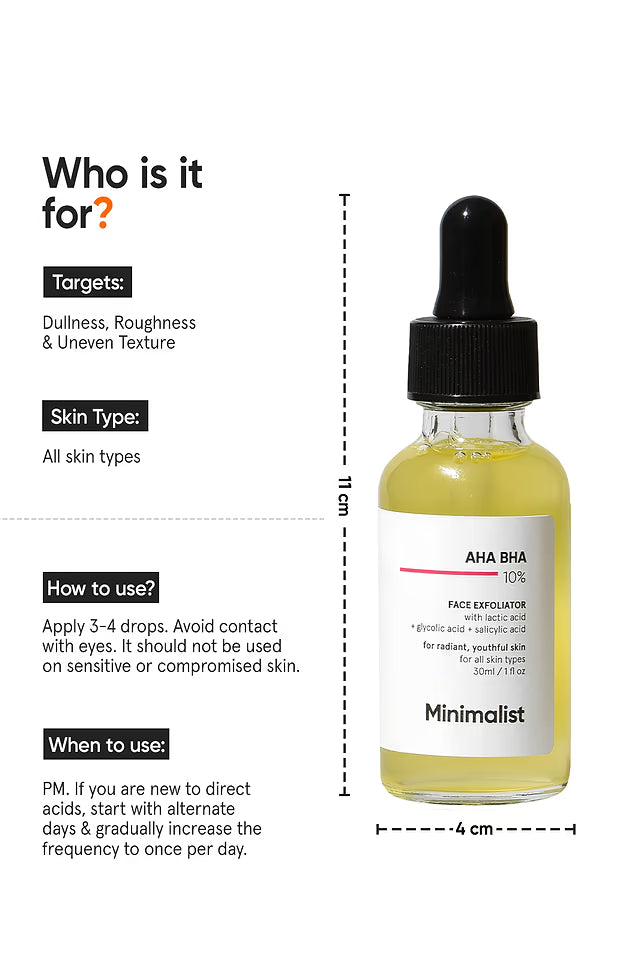 Minimalist 10% AHA BHA Face Exfoliating Serum 30 MILLI_LITRE