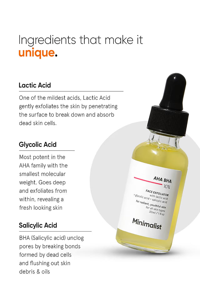 Minimalist 10% AHA BHA Face Exfoliating Serum 30 MILLI_LITRE