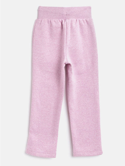 Alcis Girls Pink Solid Knitted Track Pants