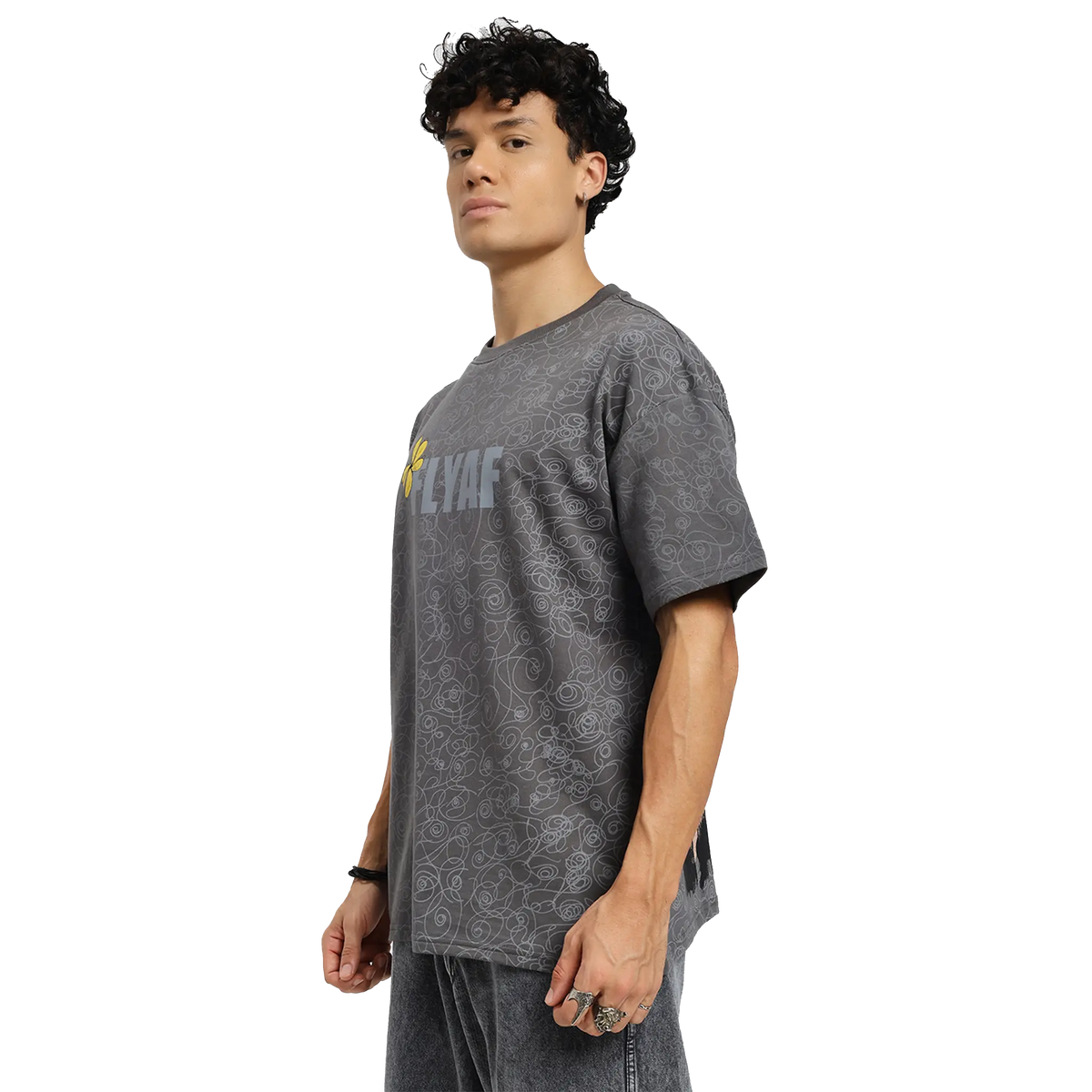 Soul Art Printed Grey T-Shirt FLYAF